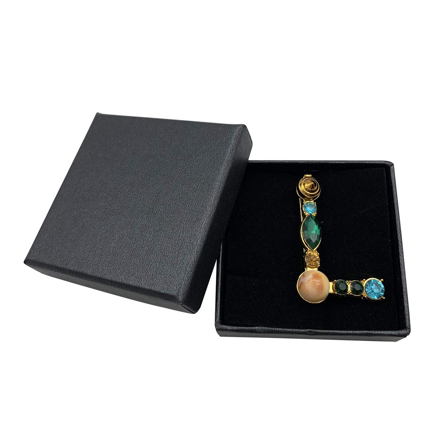 Initial Brooch A to Z 26 English Letters Plated Metal Stone Clear Colorful Crystal Lapel Pin Brooches Collar