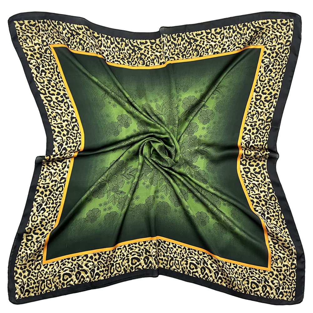 35" Square Mulberry Silk Imitation Head Scarf for Women Satin Large Hair Scarves Neck Scarf