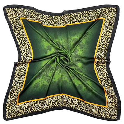 35" Square Mulberry Silk Imitation Head Scarf for Women Satin Large Hair Scarves Neck Scarf