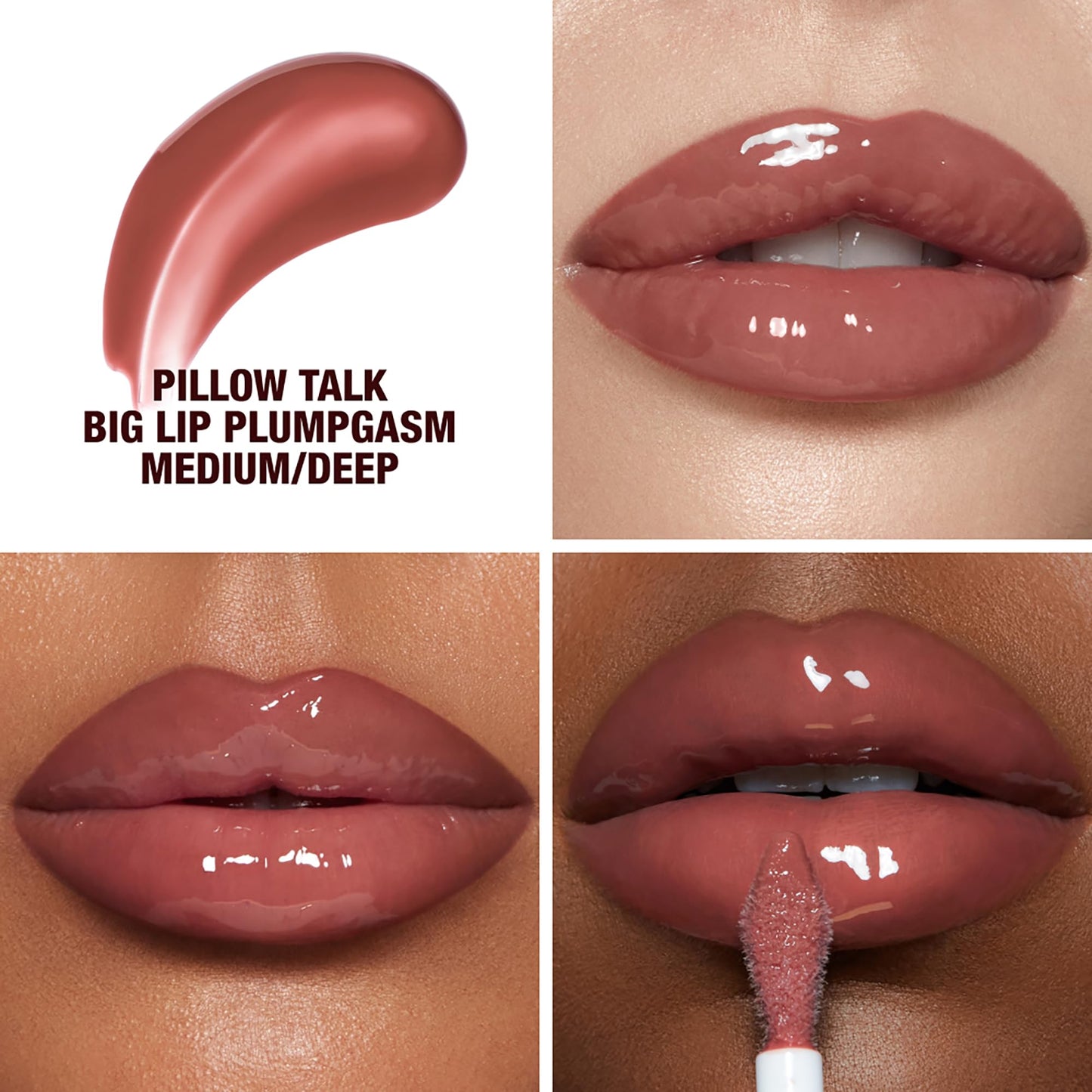 Charlotte Tilbury Pillow Talk Plumpgasm Lip Gloss - Hydrating Lip Plumper with Hyaluronic Acid & Plumpgasm Heat + Ice Technology for Juicy, Glossy Fullness