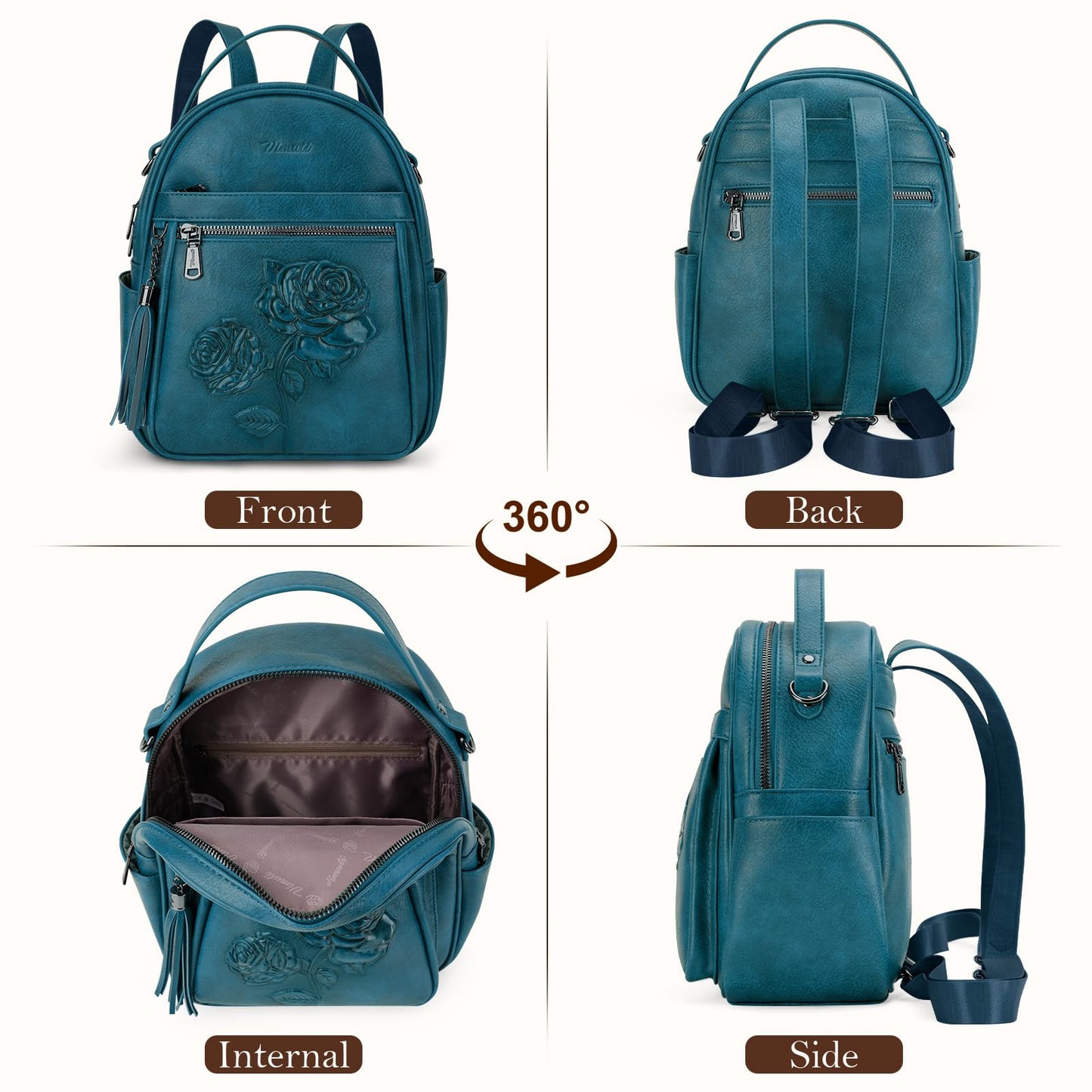 Mini Mochila Bolso para Mujeres, Mochila Pequeña de Cuero Vegano Repujado, Mochilas de Moda, Mochilas de Día, Bolso de Hombro, Pequeño, Moderno