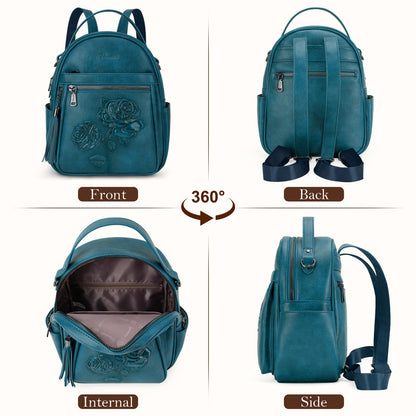 Mini Mochila Bolso para Mujeres, Mochila Pequeña de Cuero Vegano Repujado, Mochilas de Moda, Mochilas de Día, Bolso de Hombro, Pequeño, Moderno