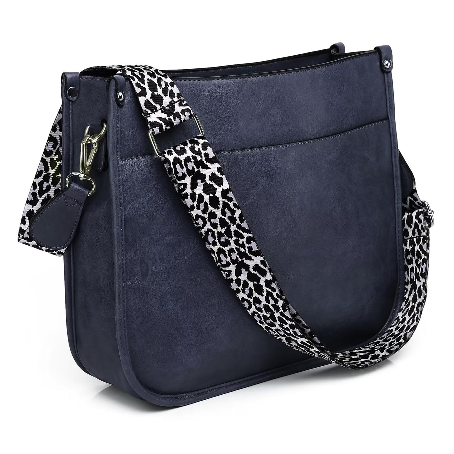 Crossbody Purse with Guitar Strap Zipped Pockets Handbag Shoulder Bag Vegan Leather Crossbody Bags for Women