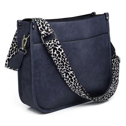 Crossbody Purse with Guitar Strap Zipped Pockets Handbag Shoulder Bag Vegan Leather Crossbody Bags for Women