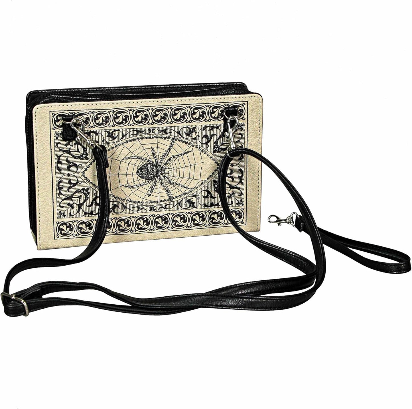 Beauty and the Beast Book Handbag Black Vinyl Novelty Clutch Purse Crossbody Bag