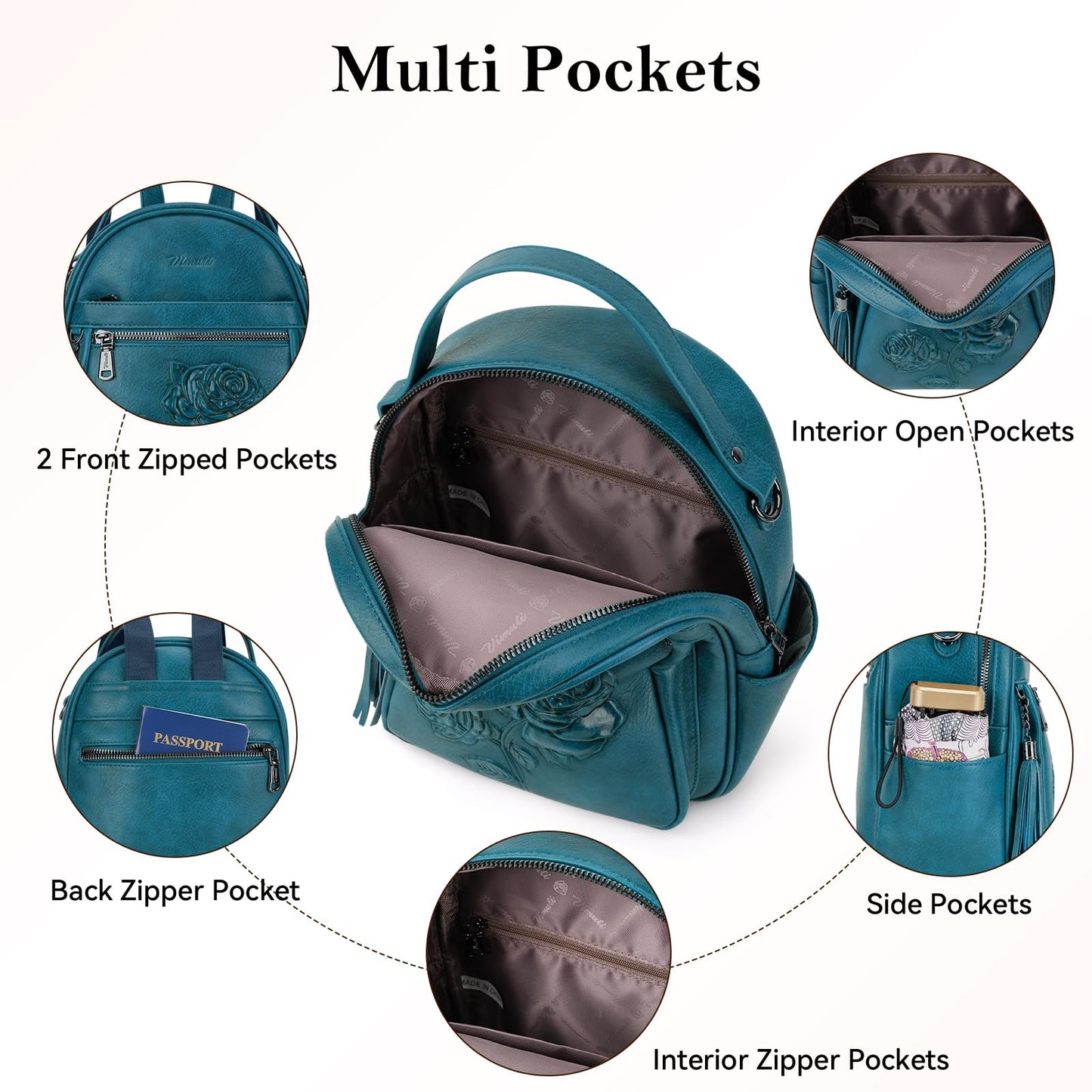 Mini Mochila Bolso para Mujeres, Mochila Pequeña de Cuero Vegano Repujado, Mochilas de Moda, Mochilas de Día, Bolso de Hombro, Pequeño, Moderno