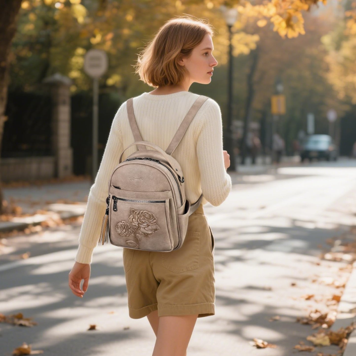 Mini Mochila Bolso para Mujeres, Mochila Pequeña de Cuero Vegano Repujado, Mochilas de Moda, Mochilas de Día, Bolso de Hombro, Pequeño, Moderno