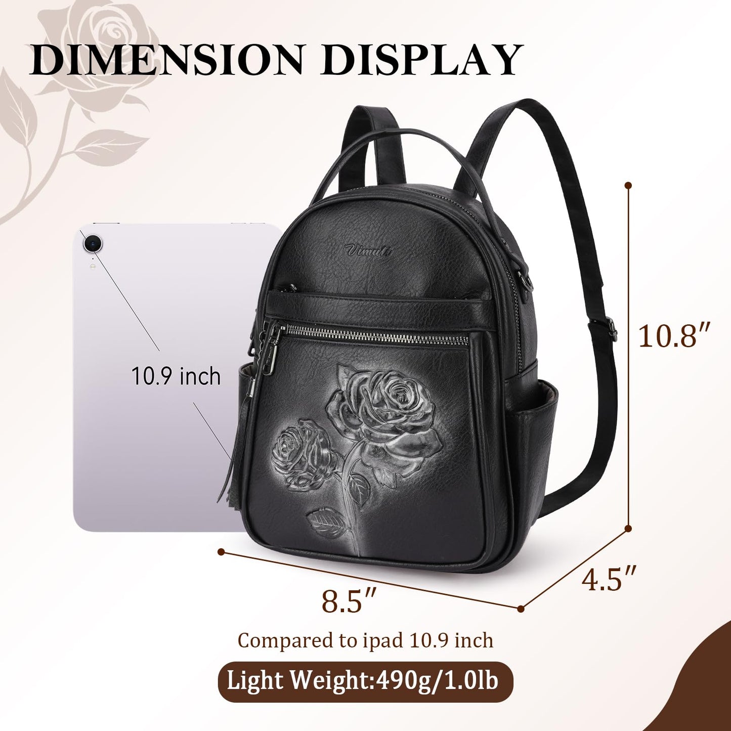 Mini Mochila Bolso para Mujeres, Mochila Pequeña de Cuero Vegano Repujado, Mochilas de Moda, Mochilas de Día, Bolso de Hombro, Pequeño, Moderno