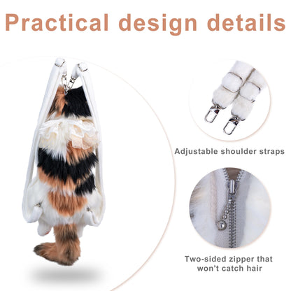 Chongker Cat Shaped Backpack - Handcrafted Stuffed Animals Plush Bag with Adjustable Shoulder, Crossbody, and Handbag Straps (MaineCoon Cat)