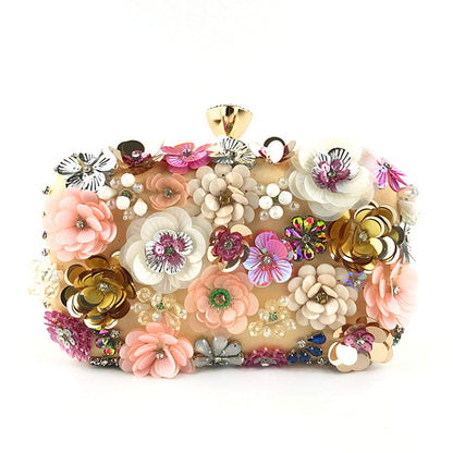 Women Clutches Flower Evening Handbag Chain Strap Shoulder Bag