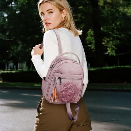 Mini Mochila Bolso para Mujeres, Mochila Pequeña de Cuero Vegano Repujado, Mochilas de Moda, Mochilas de Día, Bolso de Hombro, Pequeño, Moderno