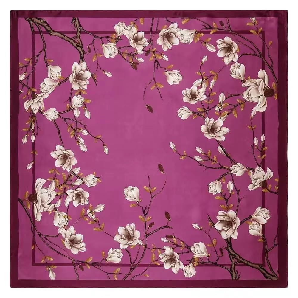 35" Square Mulberry Silk Imitation Head Scarf for Women Satin Large Hair Scarves Neck Scarf
