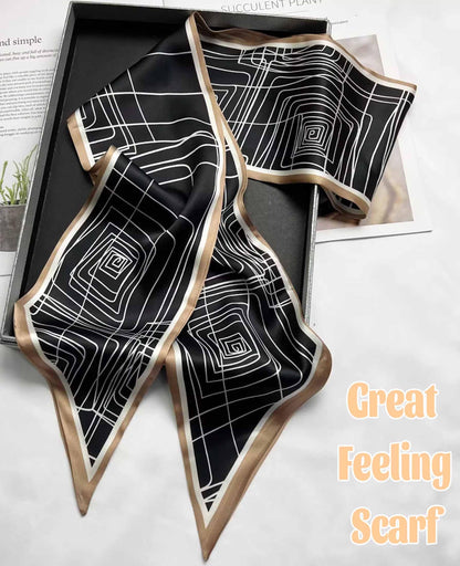 Mitzah Head Scarf  Mulberry Silk Imitation Women's 59" Fashion Neck Satin Scarfs for Bag 59 * 5.9”