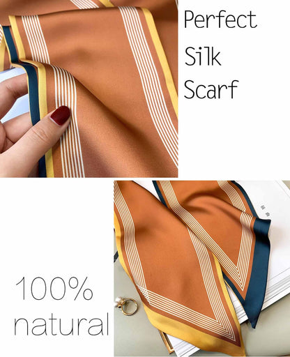 Mitzah Head Scarf  Mulberry Silk Imitation Women's 59" Fashion Neck Satin Scarfs for Bag 59 * 5.9”
