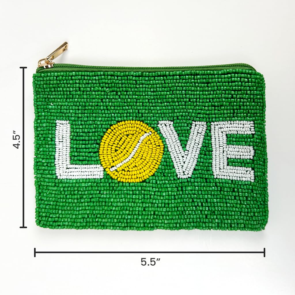 Pearl Beaded Coin Purse Handmade with Colorful Designs Savings Bag Small Zipper Pouch for Cash Card & Makeup (Botox Money)