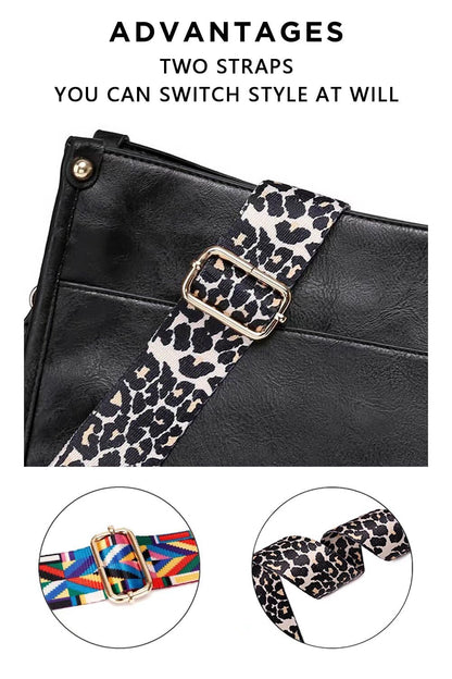 Crossbody Purse with Guitar Strap Zipped Pockets Handbag Shoulder Bag Vegan Leather Crossbody Bags for Women