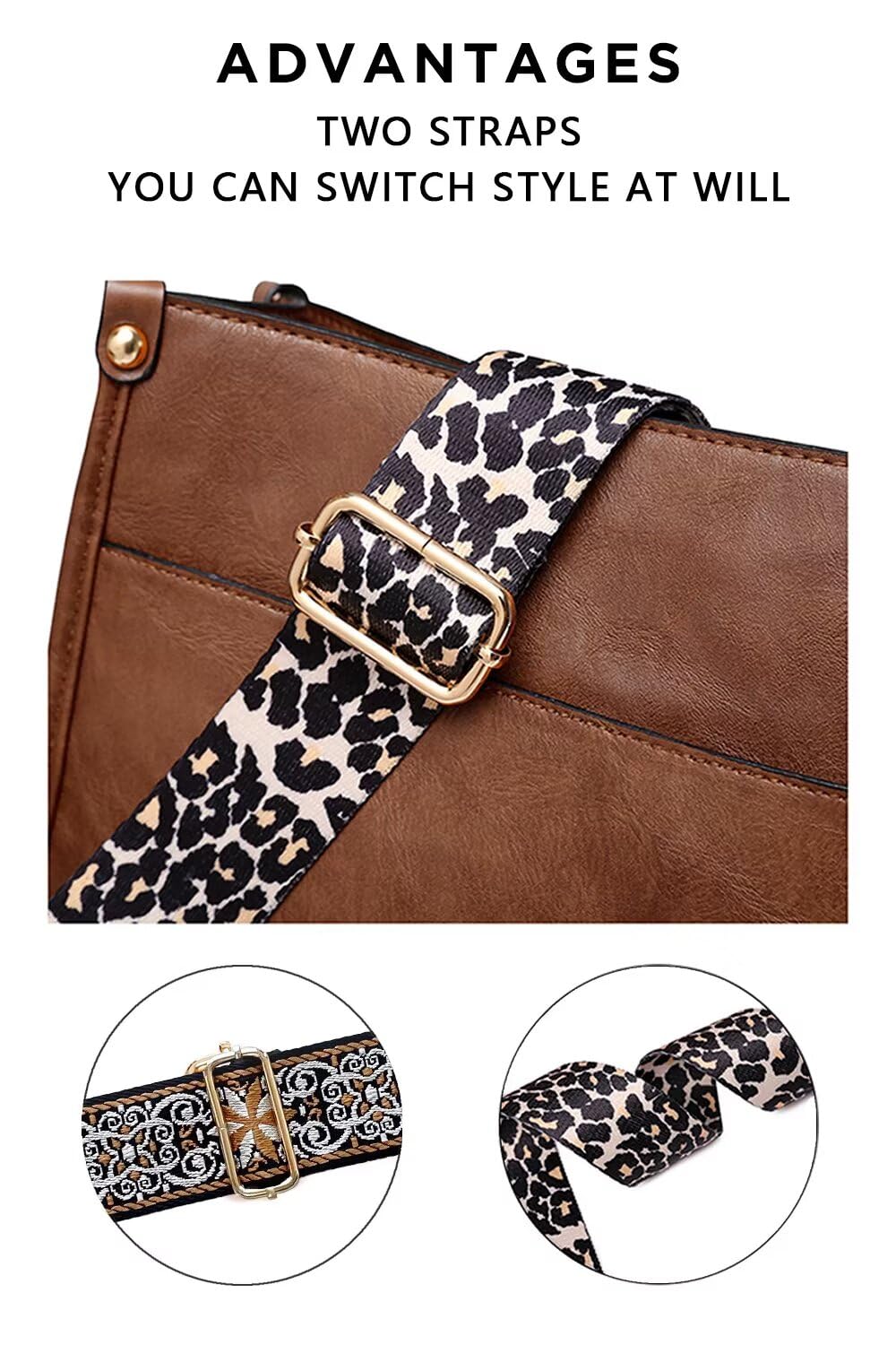 Crossbody Purse with Guitar Strap Zipped Pockets Handbag Shoulder Bag Vegan Leather Crossbody Bags for Women