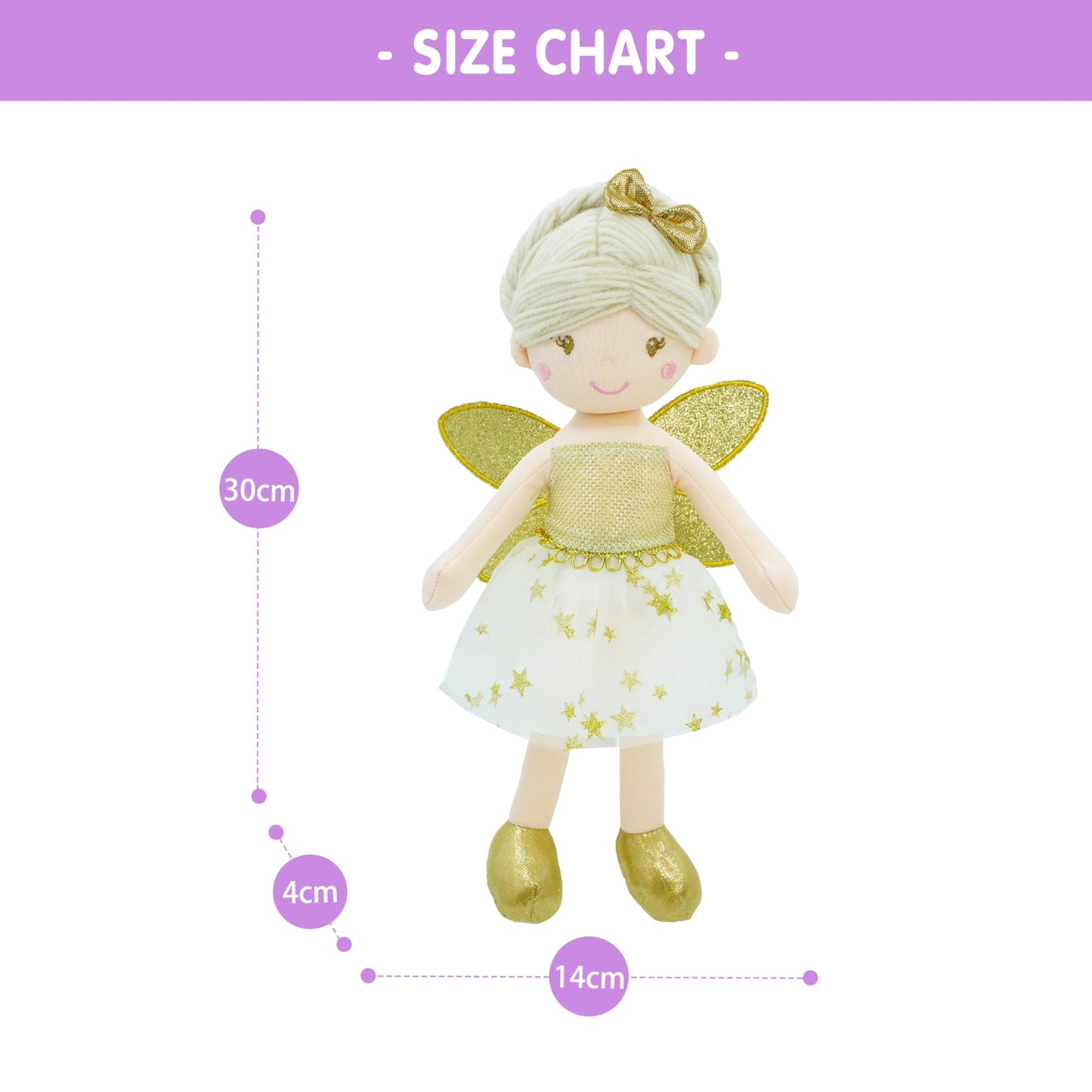 June Garden 18" Ballerina Plush Doll Rosalie - Soft Pink Hair Doll in Floral Dress & Tulle Skirt with Ballet Shoes - Gift for Girls & Toddlers