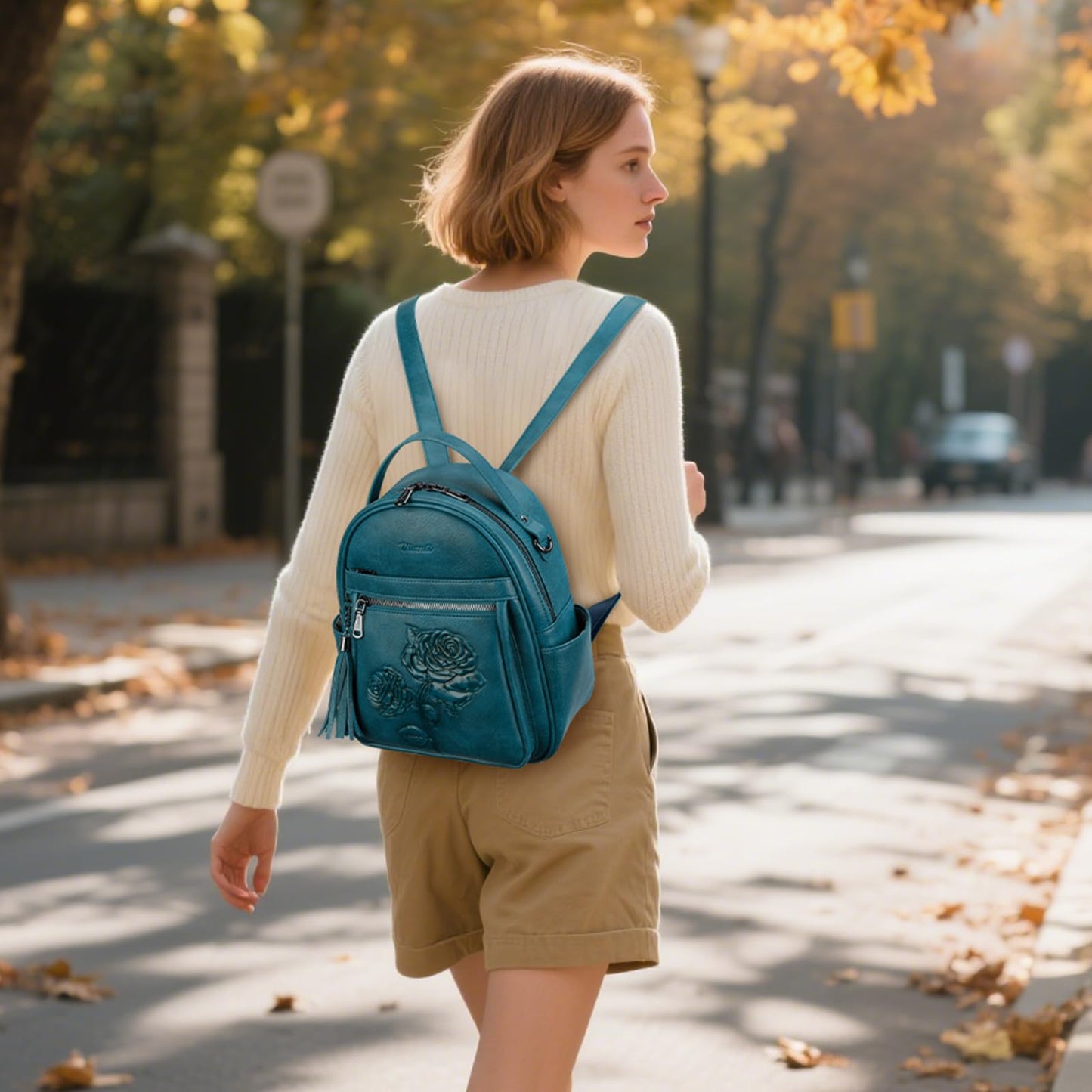 Mini Mochila Bolso para Mujeres, Mochila Pequeña de Cuero Vegano Repujado, Mochilas de Moda, Mochilas de Día, Bolso de Hombro, Pequeño, Moderno