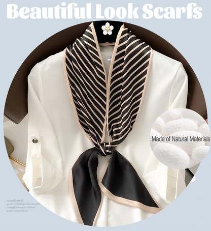 Mitzah Head Scarf  Mulberry Silk Imitation Women's 59" Fashion Neck Satin Scarfs for Bag 59 * 5.9”