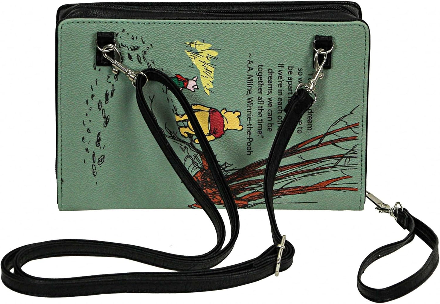 Beauty and the Beast Book Handbag Black Vinyl Novelty Clutch Purse Crossbody Bag