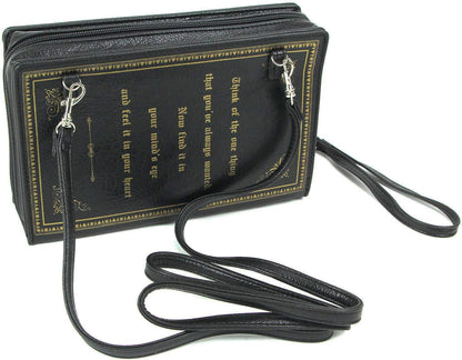 Beauty and the Beast Book Handbag Black Vinyl Novelty Clutch Purse Crossbody Bag