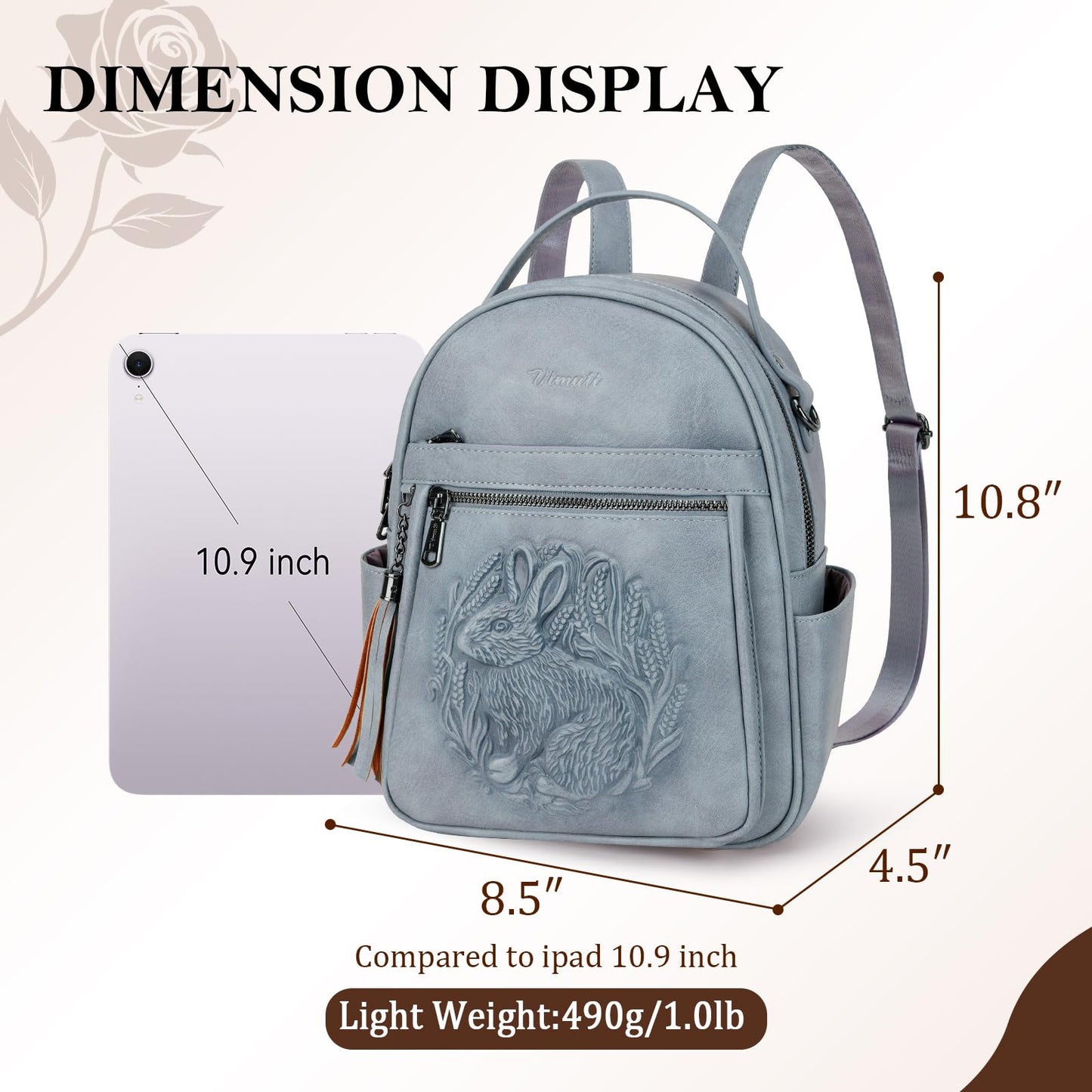 Mini Mochila Bolso para Mujeres, Mochila Pequeña de Cuero Vegano Repujado, Mochilas de Moda, Mochilas de Día, Bolso de Hombro, Pequeño, Moderno