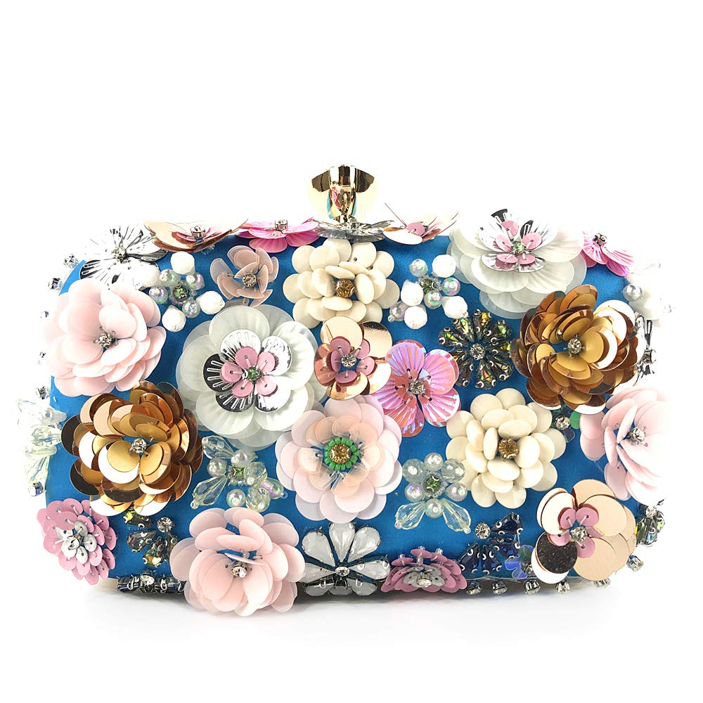 Women Clutches Flower Evening Handbag Chain Strap Shoulder Bag