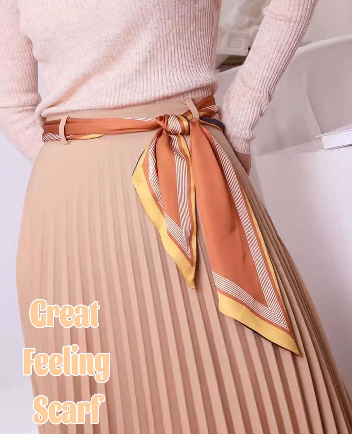 Mitzah Head Scarf  Mulberry Silk Imitation Women's 59" Fashion Neck Satin Scarfs for Bag 59 * 5.9”