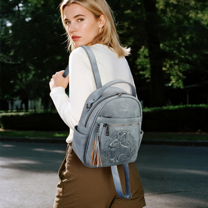 Mini Mochila Bolso para Mujeres, Mochila Pequeña de Cuero Vegano Repujado, Mochilas de Moda, Mochilas de Día, Bolso de Hombro, Pequeño, Moderno