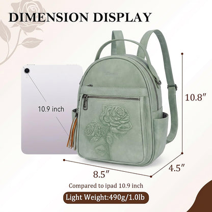 Mini Mochila Bolso para Mujeres, Mochila Pequeña de Cuero Vegano Repujado, Mochilas de Moda, Mochilas de Día, Bolso de Hombro, Pequeño, Moderno