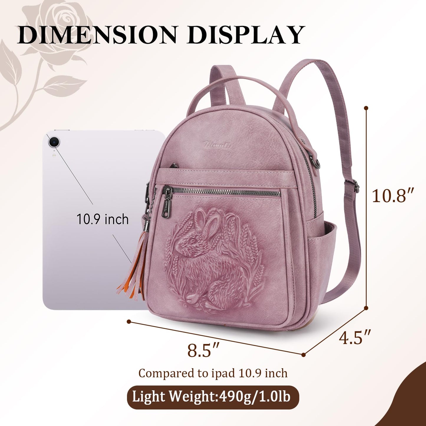 Mini Mochila Bolso para Mujeres, Mochila Pequeña de Cuero Vegano Repujado, Mochilas de Moda, Mochilas de Día, Bolso de Hombro, Pequeño, Moderno