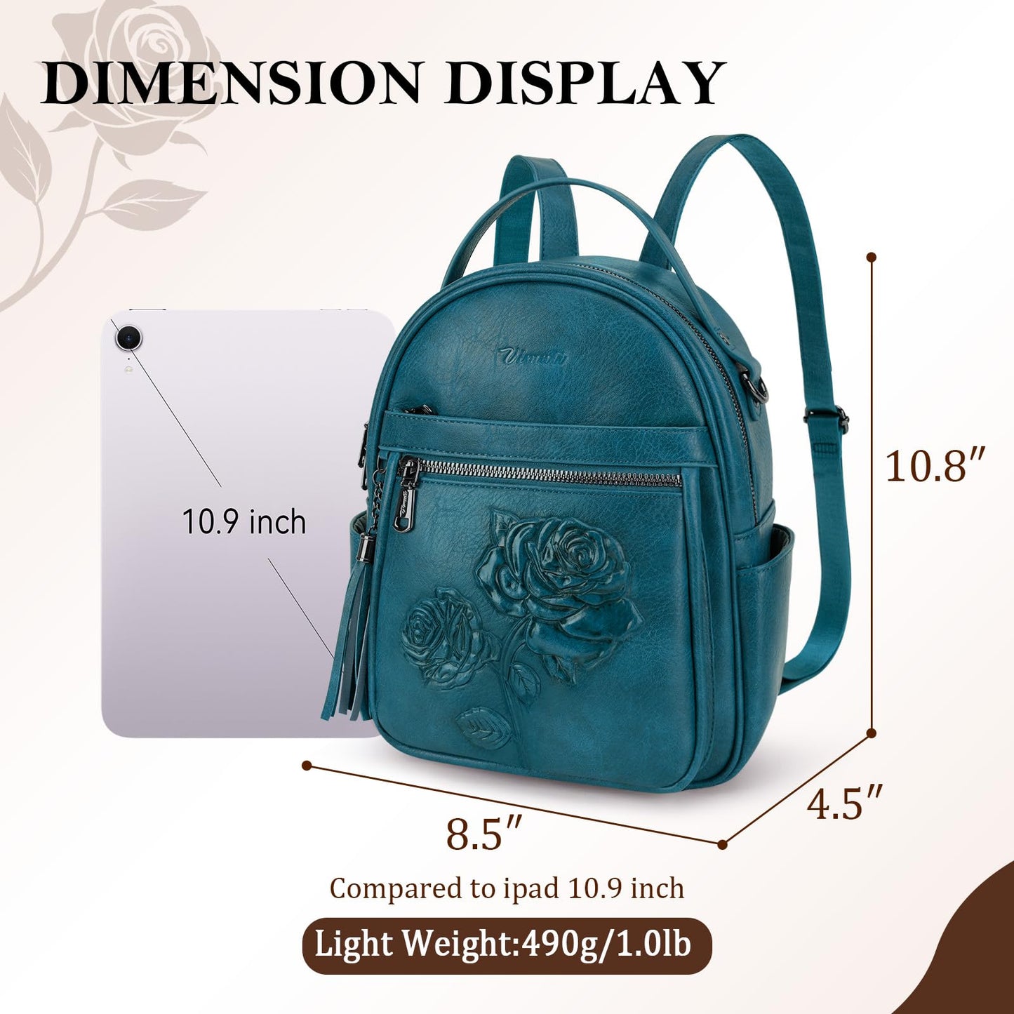 Mini Mochila Bolso para Mujeres, Mochila Pequeña de Cuero Vegano Repujado, Mochilas de Moda, Mochilas de Día, Bolso de Hombro, Pequeño, Moderno