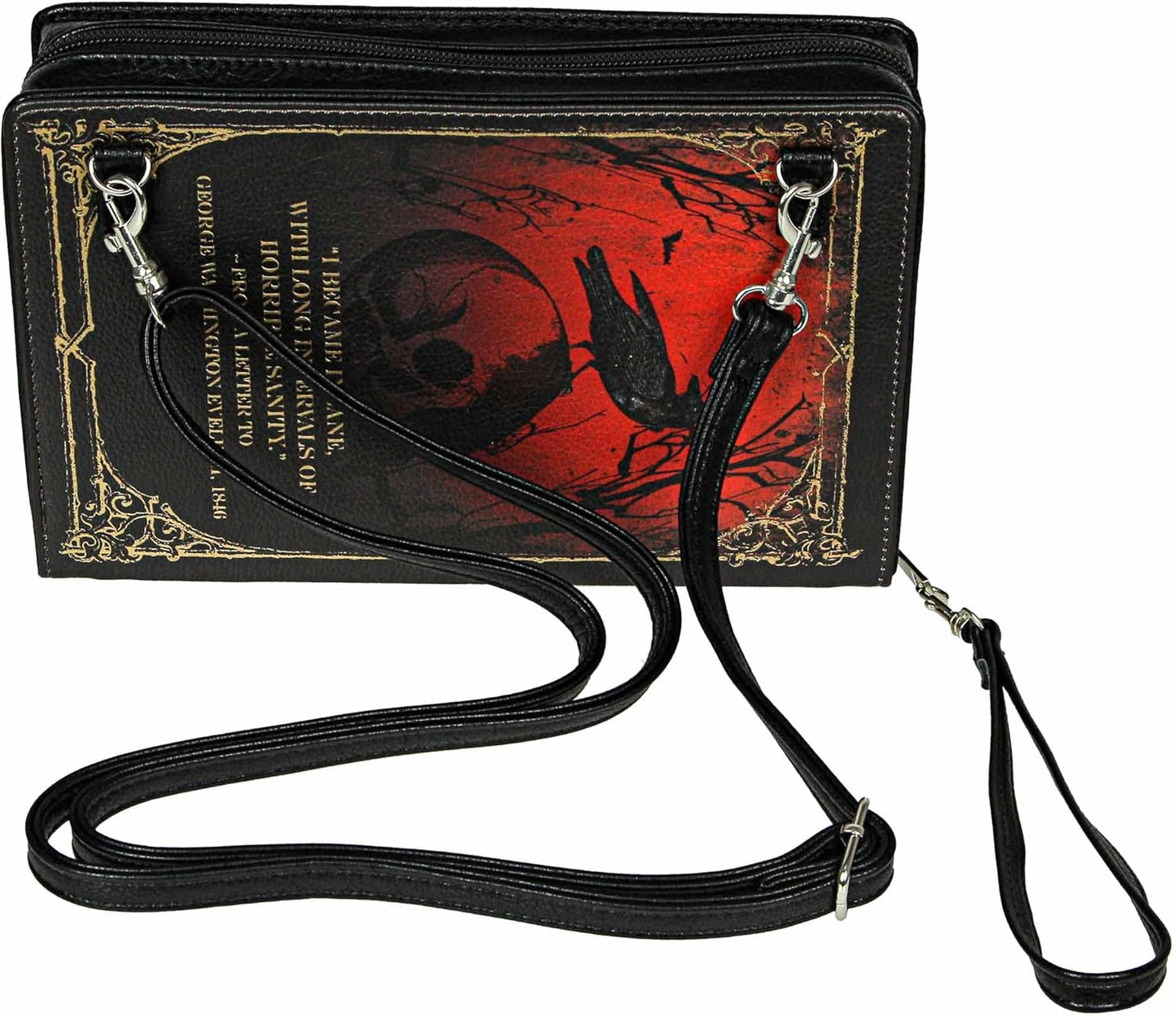 Beauty and the Beast Book Handbag Black Vinyl Novelty Clutch Purse Crossbody Bag