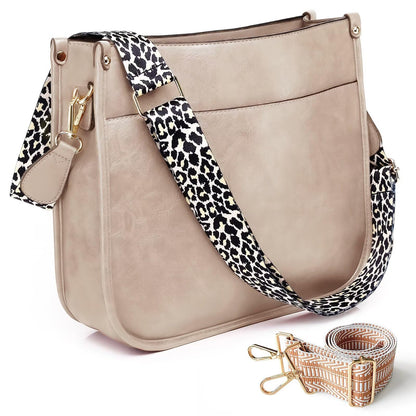 Crossbody Purse with Guitar Strap Zipped Pockets Handbag Shoulder Bag Vegan Leather Crossbody Bags for Women