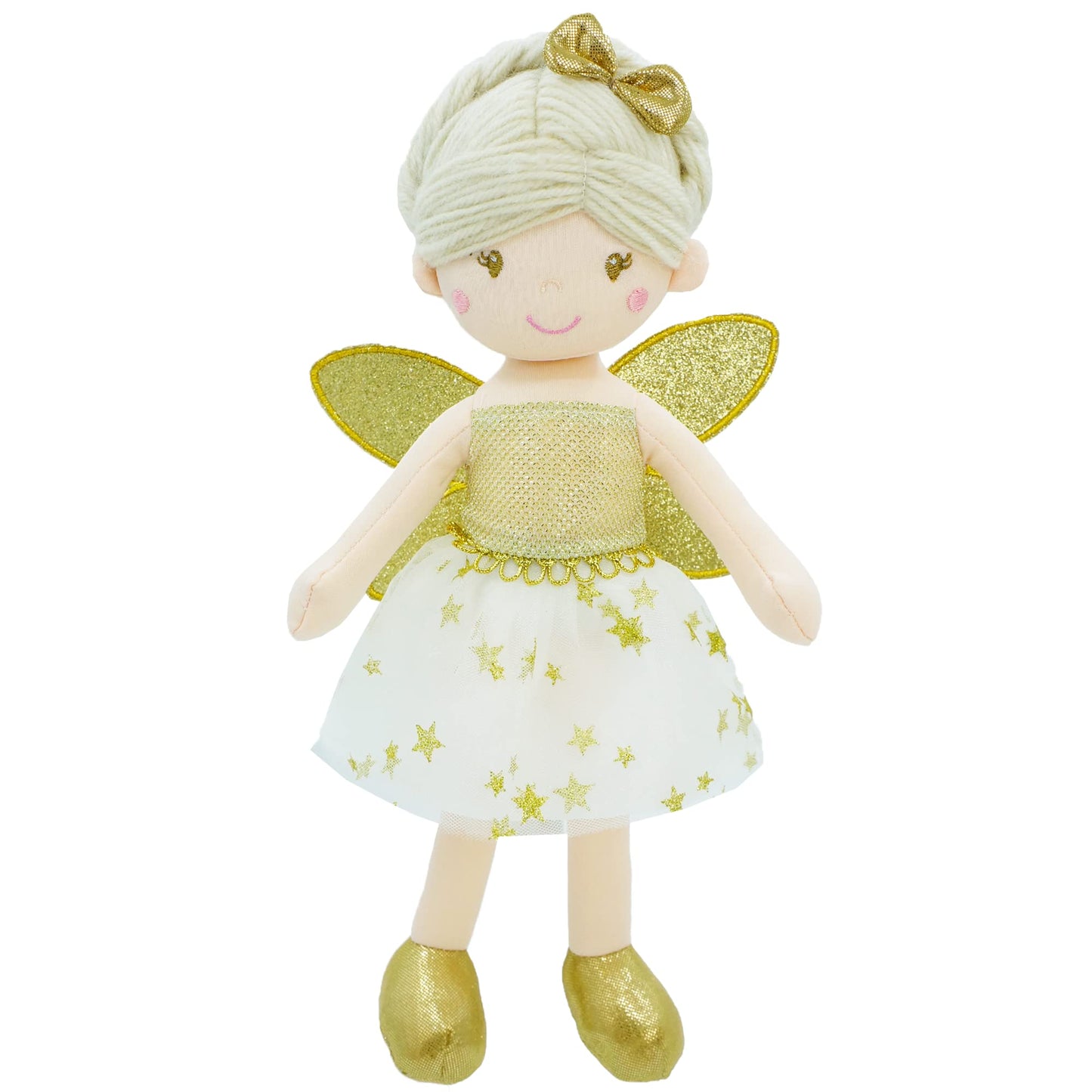 June Garden 18" Ballerina Plush Doll Rosalie - Soft Pink Hair Doll in Floral Dress & Tulle Skirt with Ballet Shoes - Gift for Girls & Toddlers