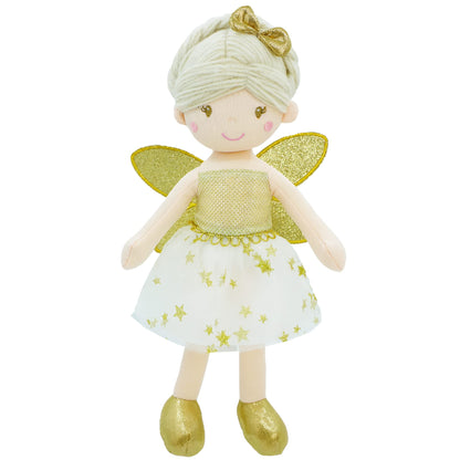 June Garden 18" Ballerina Plush Doll Rosalie - Soft Pink Hair Doll in Floral Dress & Tulle Skirt with Ballet Shoes - Gift for Girls & Toddlers