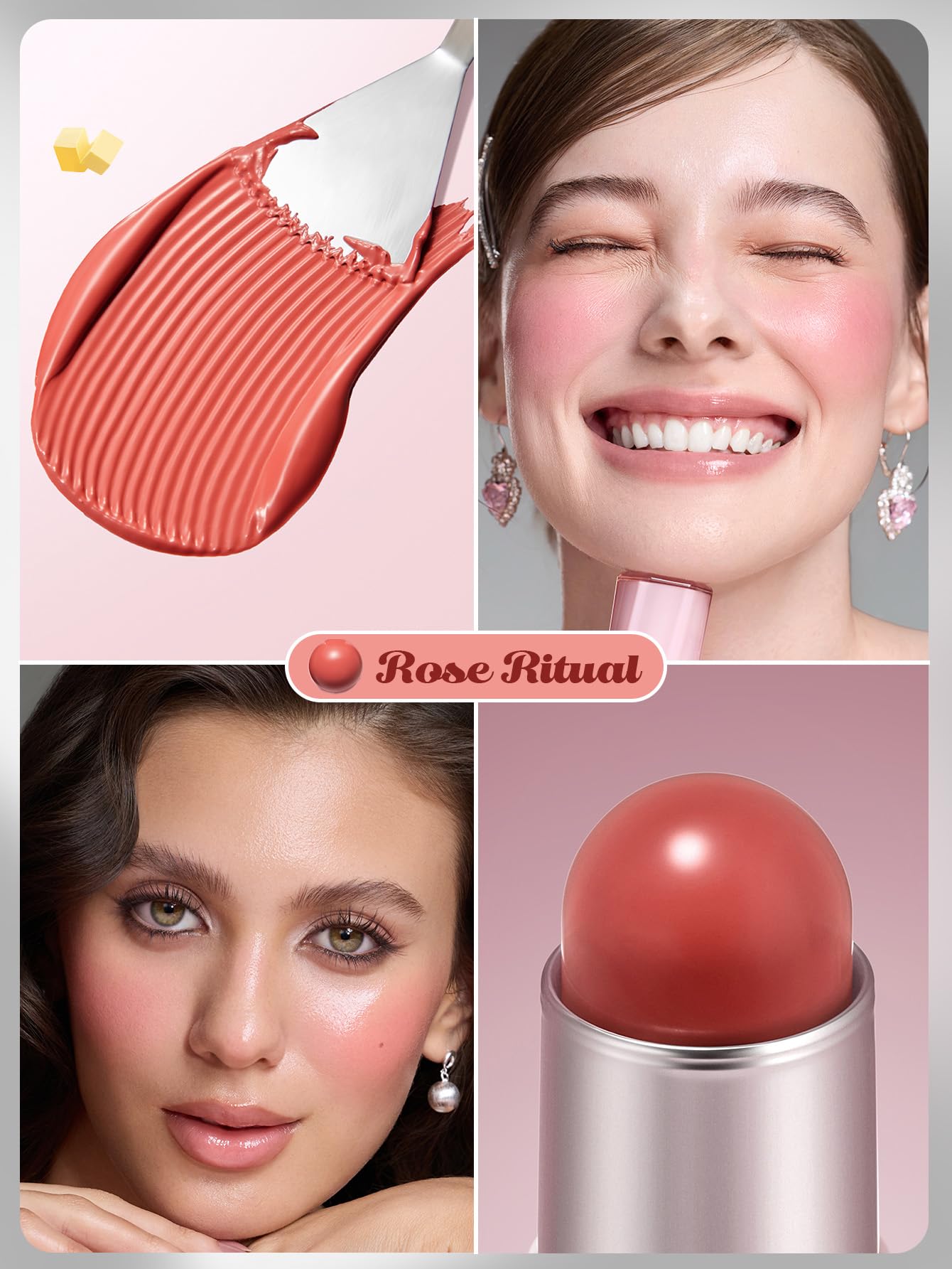 SHEGLAM Buttery Bliss Blush Stick Cream Milk Makeup Blush-Cherry Pick