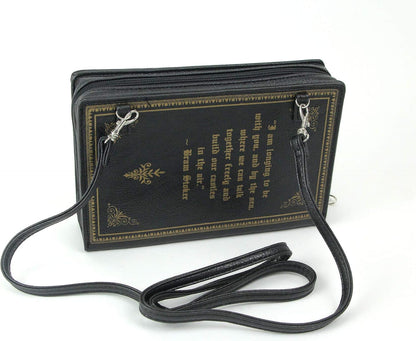 Beauty and the Beast Book Handbag Black Vinyl Novelty Clutch Purse Crossbody Bag