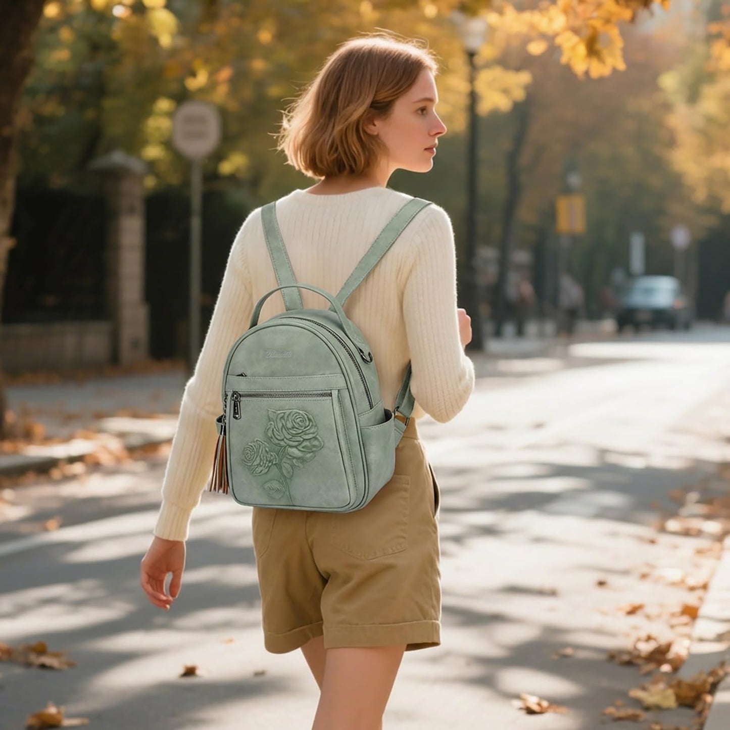 Mini Mochila Bolso para Mujeres, Mochila Pequeña de Cuero Vegano Repujado, Mochilas de Moda, Mochilas de Día, Bolso de Hombro, Pequeño, Moderno