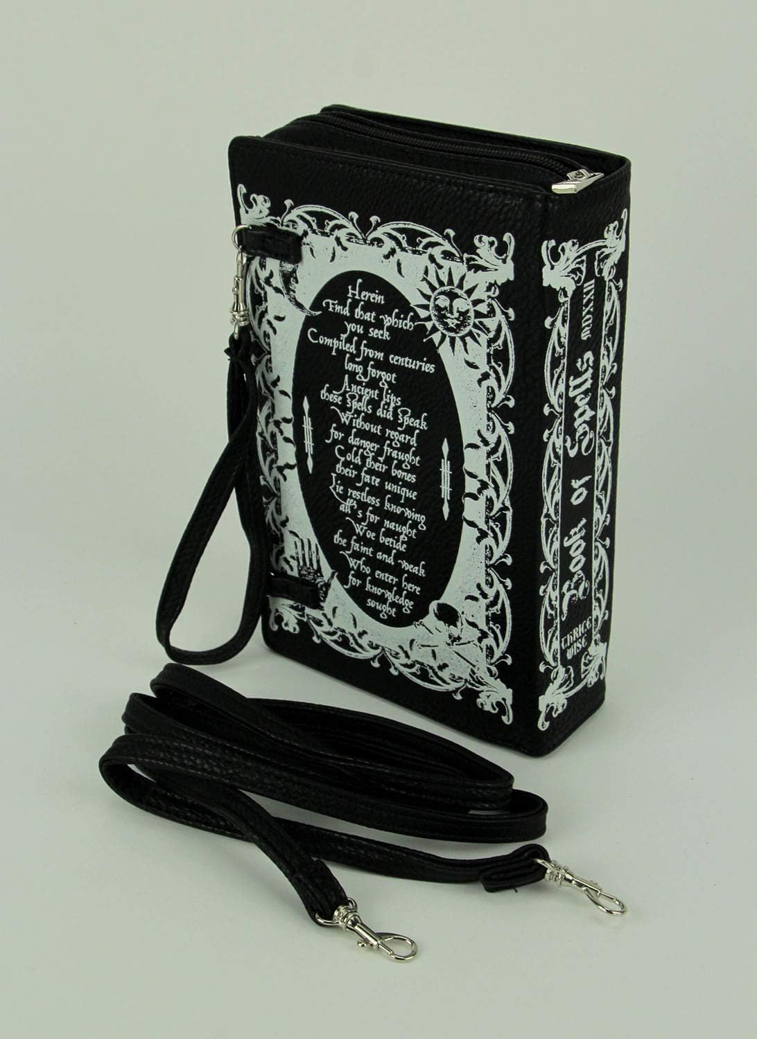 Beauty and the Beast Book Handbag Black Vinyl Novelty Clutch Purse Crossbody Bag
