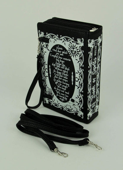 Beauty and the Beast Book Handbag Black Vinyl Novelty Clutch Purse Crossbody Bag