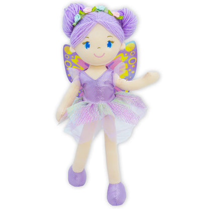 June Garden 18" Ballerina Plush Doll Rosalie - Soft Pink Hair Doll in Floral Dress & Tulle Skirt with Ballet Shoes - Gift for Girls & Toddlers