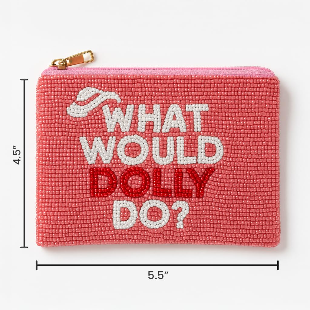 Pearl Beaded Coin Purse Handmade with Colorful Designs Savings Bag Small Zipper Pouch for Cash Card & Makeup (Botox Money)