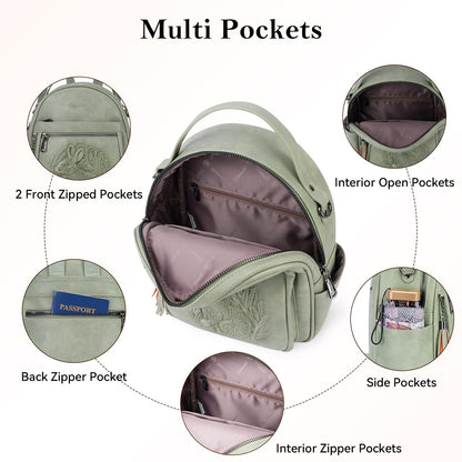 Mini Mochila Bolso para Mujeres, Mochila Pequeña de Cuero Vegano Repujado, Mochilas de Moda, Mochilas de Día, Bolso de Hombro, Pequeño, Moderno