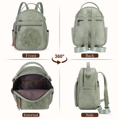 Mini Mochila Bolso para Mujeres, Mochila Pequeña de Cuero Vegano Repujado, Mochilas de Moda, Mochilas de Día, Bolso de Hombro, Pequeño, Moderno