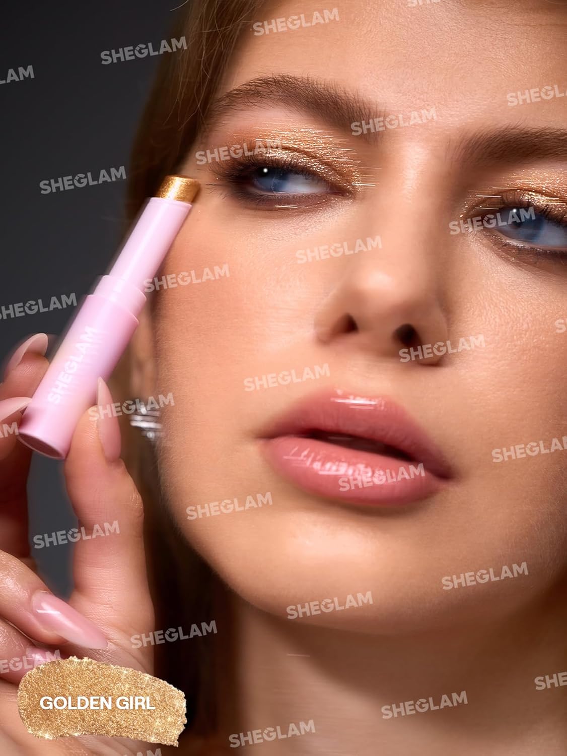SHEGLAM Crystal Jelly Glaze Stick Eye Shadow Stick Eyeliner Brightener Pencil Crayon with Brush Easy to Blend Long Lasting Shimmer Eyeshadow-Lilac Luster
