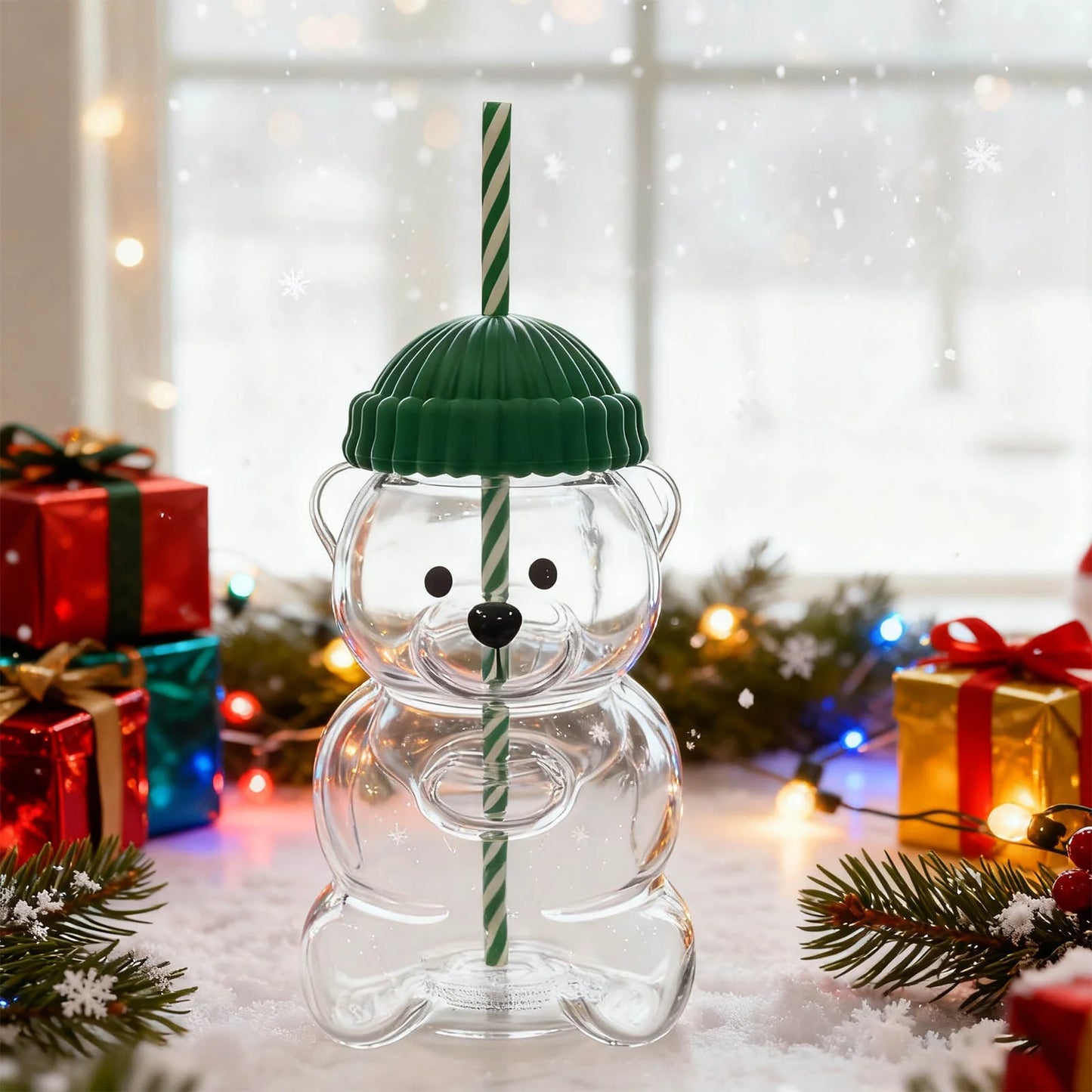 Bear Glass Cup with Straw Bearista 20oz Clear Bear Glass Sippy Cup PREORDER