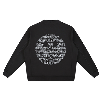 Unisex Essential Heavyweight Sweat Cardigan with Art Prints Smiley Face Green Gingham Heart