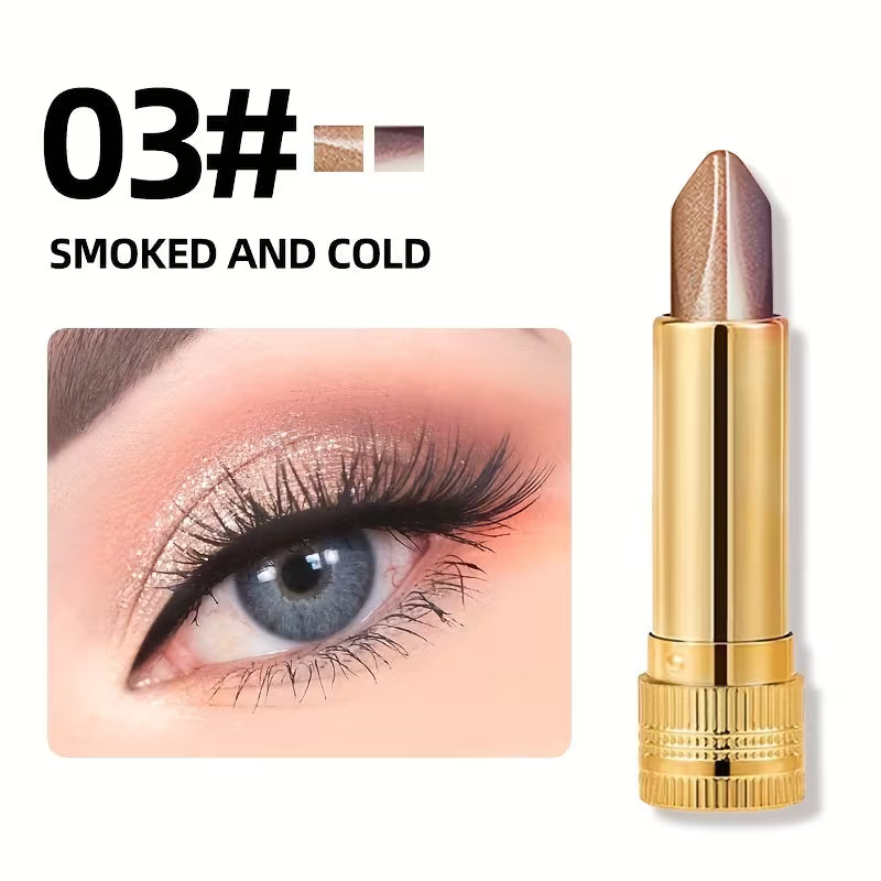 2-Color Eyeshadow Stick Durable Waterproof with Built-in Pearlescent Effect
